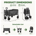 thumbnail image 3 of Gianna Collapsible Folding Wagon, Heavy Large Capacity Garden Wagon, Big Bucket Beach Cart with Multi-Terrain Brake Wheels for Outdoor Camping, Shopping, 37" X 21" X 38"，Gray, 3 of 6