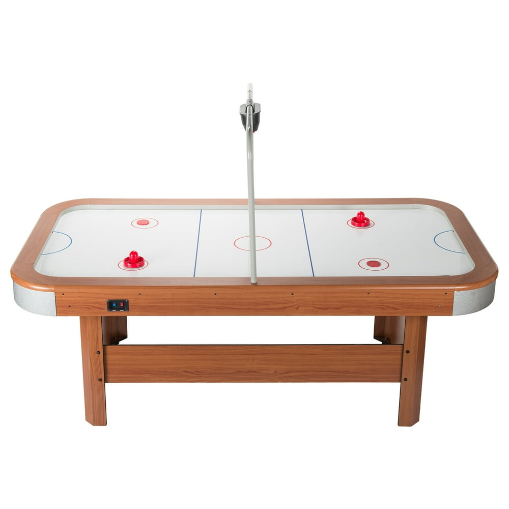 6? Indoor Air Hockey Table with Electronic Scorer for Family Game Rooms