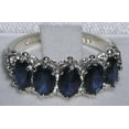 thumbnail image 5 of LBG British Made 18k White Gold Natural Sapphire Womens Eternity Ring - 33 size options - Size 10.25, 5 of 7
