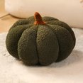 thumbnail image 3 of Halloween Plush Pumpkin Pillow, Soft Stuffed Ornament for Fall & Thanksgiving Decor, 8″, Dark Green, 3 of 6