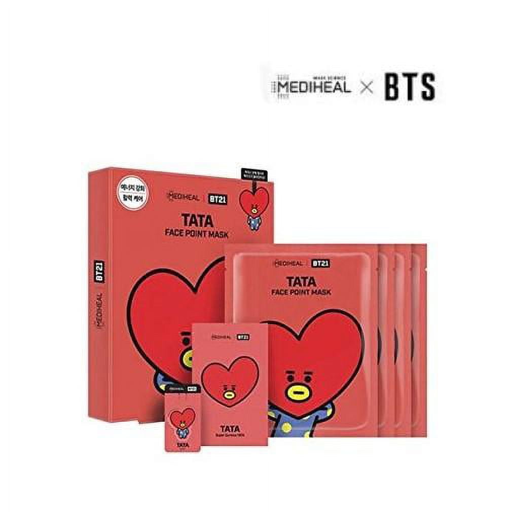 MEDIHEAL BTS BT21 FACE POINT MASK (4 Sheets+Post Card+Book
