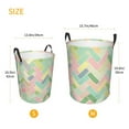 thumbnail image 5 of ZNDUO Round Laundry Basket, Waterproof Collapsible Laundry Baskets with Handles, Small Size - Pastel Pink Zigzag Pattern, 5 of 8