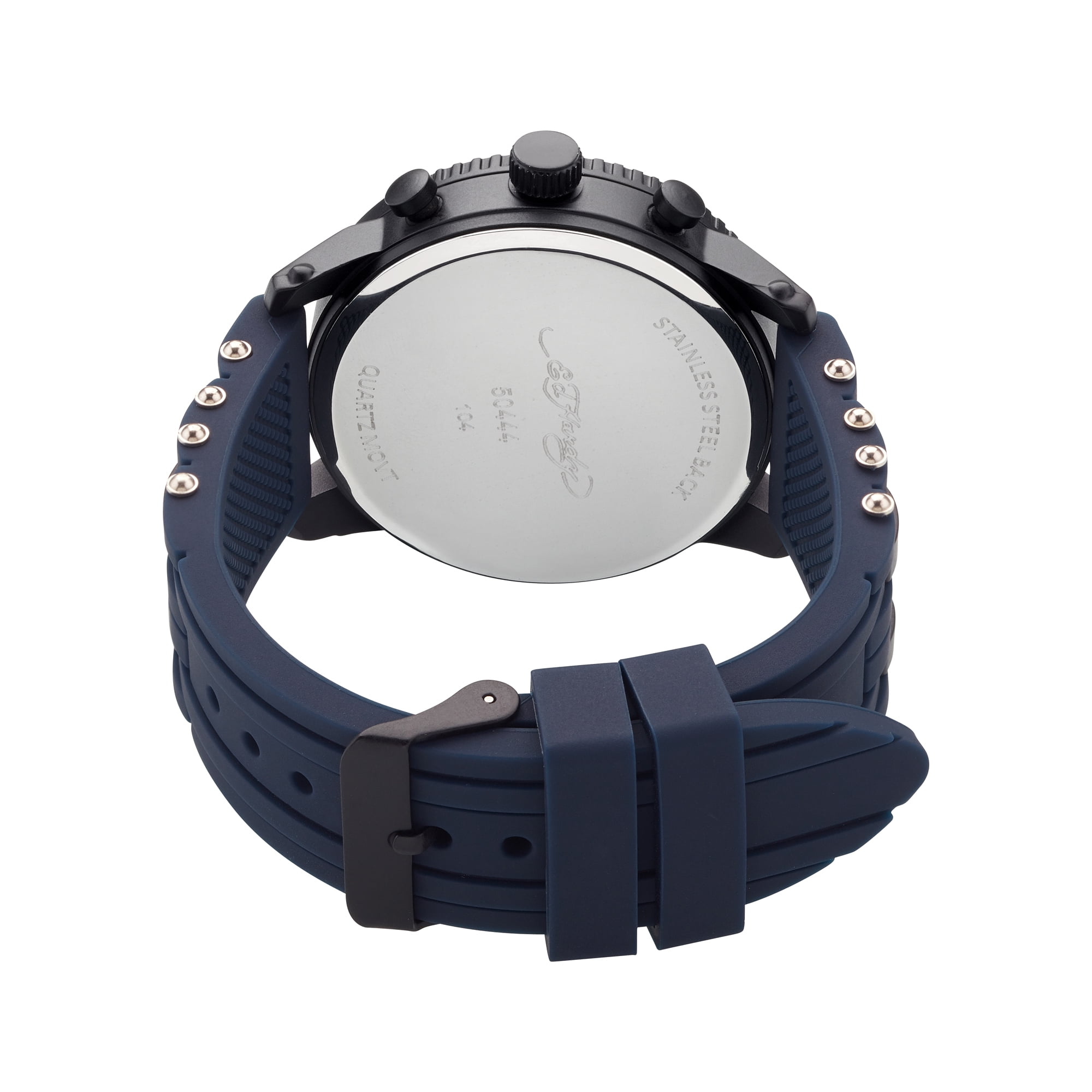 Ed Hardy Men's Navy Silicone Strap Watch 48mm - Walmart.com