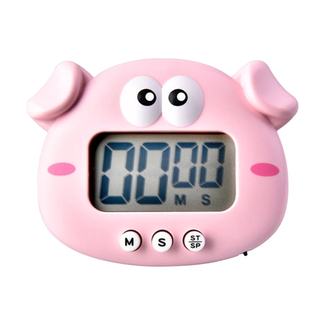 Digital Kitchen Timer Cute Animal Timer with Strong Magnet Back Stand Loud Alarm Large Screen Cooking Timer Clock for Time Management Workout Baking Egg Timer