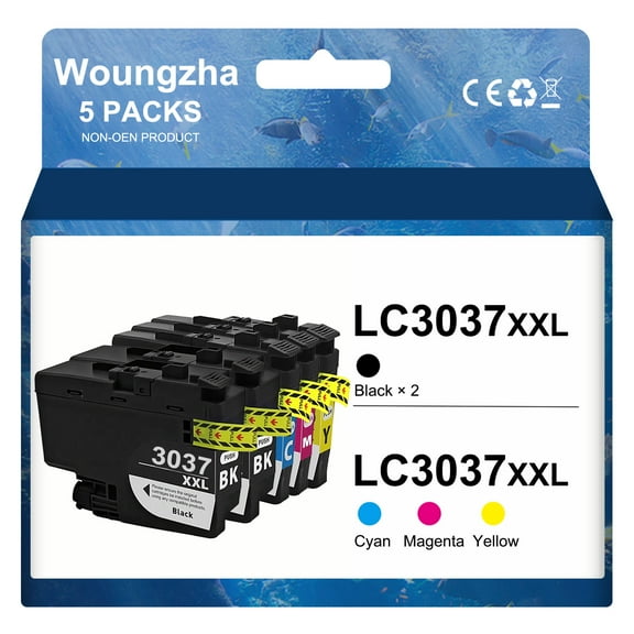 LC3037XXL LC3037 XXL Ink Cartridge Compatible for MFC-J5845DW MFC-J5945DW MFC-J6545DW MFC-J6945DW Printer,5 Pack