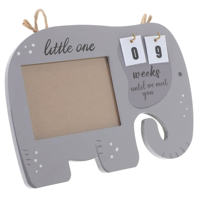 Minkissy 1Pcs Light Grey Wooden Sonogram Photo Frame for Parents Home Decoration Rectangular Shape 22.00X16.00X0.90cm