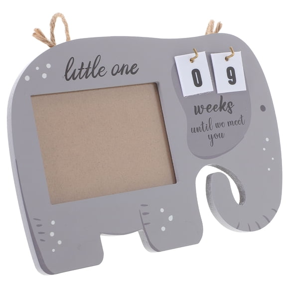 Minkissy 1Pcs Light Grey Wooden Sonogram Photo Frame for Parents Home Decoration Rectangular Shape 22.00X16.00X0.90cm