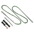 thumbnail image 1 of Reemplazo de cuerda de arco Uxcell con 2 piezas de nock de latón y 1 juego de tabuladores de silicona para arco largo tradicional, cuerda de arco recurvo verde-negro AMO 52", 1 of 7