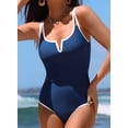 thumbnail image 6 of DOKOTOO One Piece Swimsuit for Women Tummy Control High Cut V Neck Adjustable Double Strapless Bathing Suit, 6 of 11