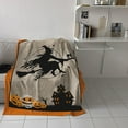 thumbnail image 4 of Halloween Fun Throw Blankets, Haunted House Witches Cat Pumpkins Soft Fleece Blanket Decorative for Home Sofa Couch Chair Living Bedroom,60x80 inches, Scary Movie Nights, 4 of 6
