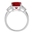 thumbnail image 3 of 3ct asscher cut red natural garnet 18k white gold anniversary engagement 3 stonering size 8.25, 3 of 6