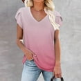 thumbnail image 2 of Fesfesfes Women Tops Womens Spring And Summer Casual V-Neck T-shirt Printed Short Sleeved Womans Under Shirt XS(US:2), 2 of 6