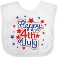 thumbnail image 3 of Inktastic Happy 4th of July in Red and Blue with Stars Boys or Girls Baby Bib, 3 of 4