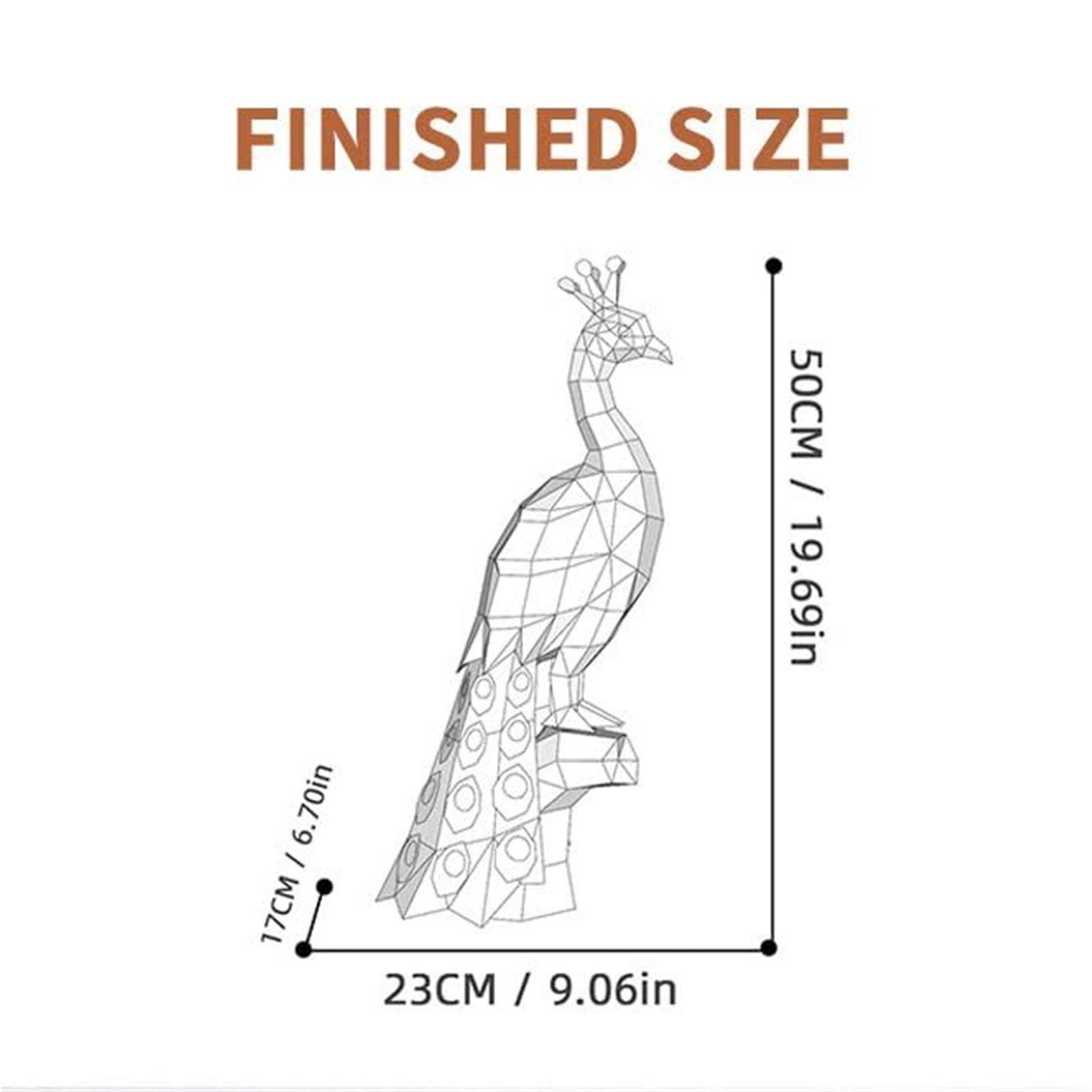 Peacock DIY handmade origami decorative geometric design suitable for home decoration in the living room, bedroom or study