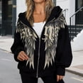 thumbnail image 5 of Ankishi Hoodie with Wings Zip Up Angel Wings Sweatshirt Long Sleeve Hoodie with Pockets for Daily Wear Party, 5 of 10