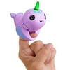 WowWee Fingerlings Light Up Narwhal - Nelly (Purple) - Friendly Interactive Toy