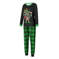 thumbnail image 3 of Elippeo Family Matching Christmas Pajamas, Baby Romper/Letter Green Elf Pattern Long Sleeve Tops and Plaid Pants Sleepwear Set, 3 of 10