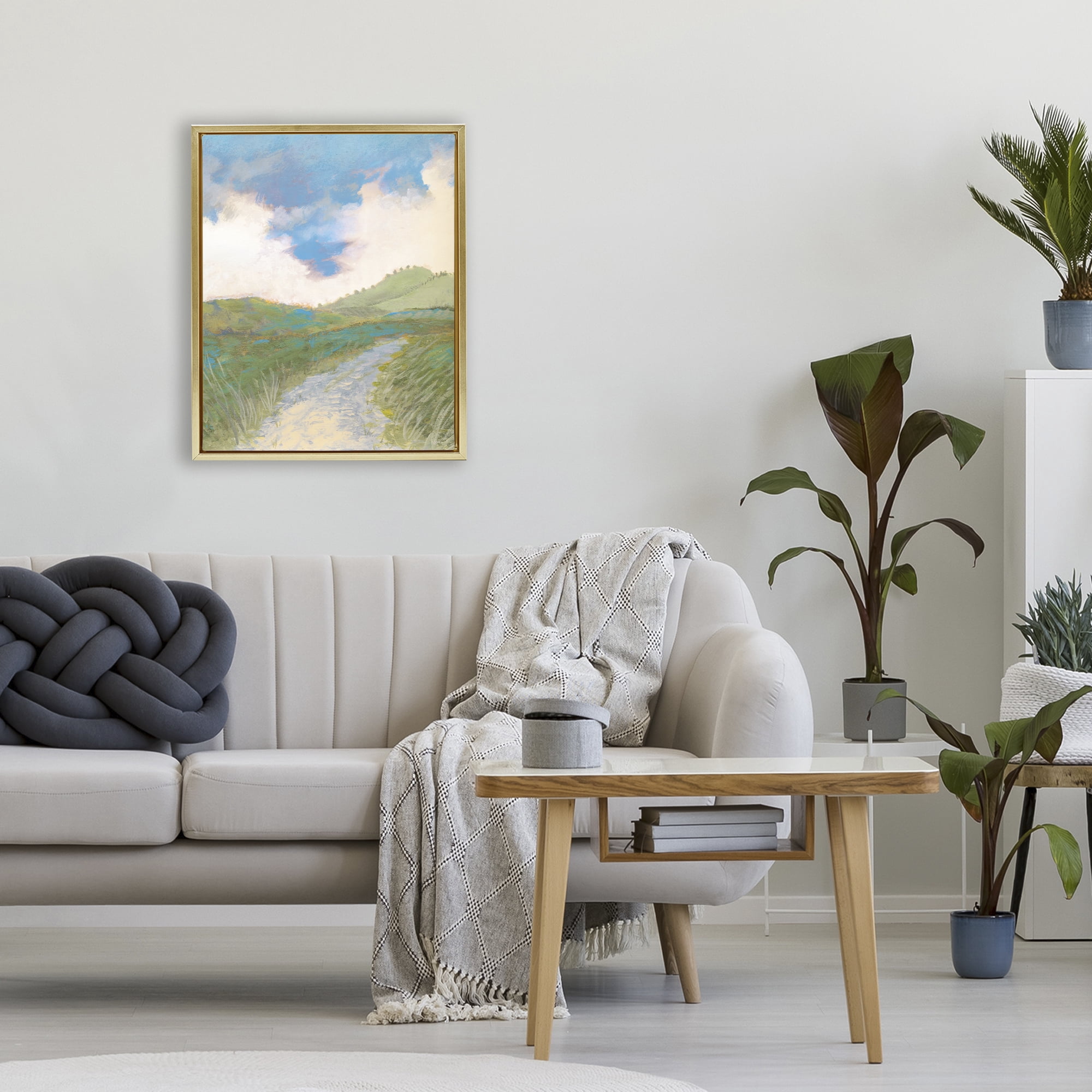 Stupell Industries Windy Path Impression Gold Framed Floater Canvas Wall Art, design by Dan Meneely
