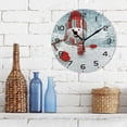 thumbnail image 3 of SKYSONIC Christmas Snowman Wall Clock 10 Inch Silent Non Ticking Round Clock Oil Painting Clock Easy to Read Clock for Living Room Bedroom Bathroom Home Decor, 3 of 7