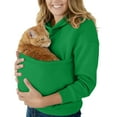 thumbnail image 5 of Stralyhd Cat Dog Pouch Hoodie for Women Oversized Sweatshirt with Pet Pocket Fleece Kangaroo Pouch Hoodie Long Sleeve Animal Holder Pullover Army Green L, 5 of 5