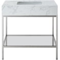 thumbnail image 4 of Meridian Furniture Marmo White Engineered Stone Bathroom Vanity, 4 of 9