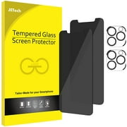 JETech Privacy Screen Protector and Camera Lens Protector Compatible with iPhone 11 Pro Max 6.5-Inch, Anti Spy Tempered Glass Film, 2-Pack Each
