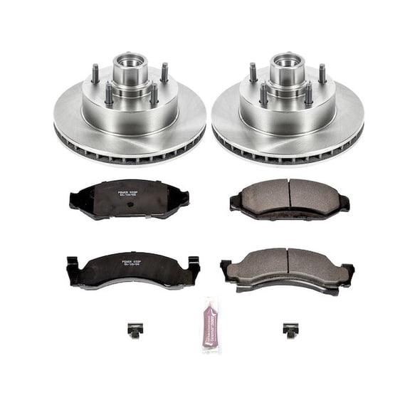 Front Brake Pad and Rotor Kit - Compatible with 1990 - 1993 Ford E-150 Econoline Club Wagon 1991 1992