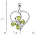 thumbnail image 2 of White Sterling Silver Charm Pendant Themed Peridot Pear Green Diamond 25 mm 18, 2 of 3