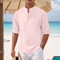 thumbnail image 2 of Afdoent Men's Shirts Male Casual Slim Fit Stand Collar With Chest Pocket For Everyday Wear Casual Vacation Top, 2 of 9