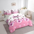 thumbnail image 2 of Erosebridal Kid Dreamy Butterfly Bedding Comforter Set 7pcs, Pink Flower Tree Queen Bedding Sets, 2 of 7