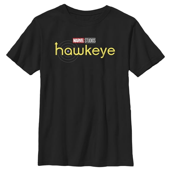 Boy's Marvel Hawkeye Logo  Graphic Tee Black Medium