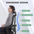 thumbnail image 4 of Homall Ergonomic Office Chair with Footrest, High Back Mesh Computer Desk Chair with Adjustable Headrest, Armrest & Back Support, Black, 4 of 7