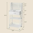 thumbnail image 2 of 3 Tier Rolling Cart - Metal Utility Cart with Storage Drawer and Wheels Versatile Art Craft Organizer for Home Office or Studio - Ideal for Storing Brushes Paints and SuppliesWhite, 2 of 15