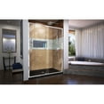 thumbnail image 2 of DreamLine Flex 32 in. D x 60 in. W x 74 3/4 in. H Semi-Frameless Pivot Shower Door in Chrome with Center Drain Black Base Kit, 2 of 13
