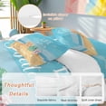 thumbnail image 4 of Slippers Beach Starfish Twin Size Comforter Set, Life Is Better in Flip Flops Bedding for All Seasons, 4 Pcs Bed Set, 1 Quiltcover (68"x86") ,1Sheet(67"x116"), 2Pillowcases (30"x20"), 4 of 9