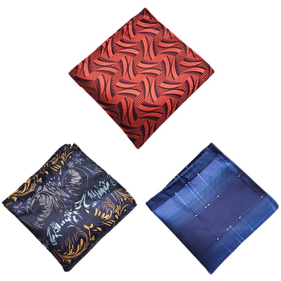 3 PCS Men Paisley Floral Pocket Square Colorful Handkerchief Wedding Party Hanky