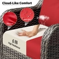 thumbnail image 4 of MeetLeisure 3 Piece Wicker Patio Furniture Set with Side Table, Outdoor Swivel Rocker Chairs with High Back, Deep Seating, Wide Armrest, Thick Cushions for Deck Porch, Red, 4 of 10