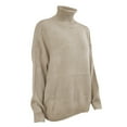 thumbnail image 4 of YOTMKGDO Sweaters for Women, Solid Casual Long Knitted Sleeve Off The Sweater Womens Shoulder Pullover Sweater Beige M, 4 of 5