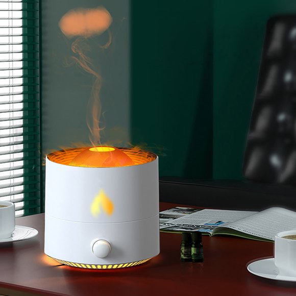TIMIFIS Diffuseur d'Arômes Diffuseurs d'Huiles d'Aromathérapie 320 ml, Diffuseur/humidificateur d'Huile 2 Modes de Brume : Flamme et Volcan, Arrêt Automatique Sans Eau, pour Humidificateurs de Maison, Bureau et Spa pour Chambre