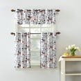 thumbnail image 4 of Mainstays 3-Piece Semi Sheer Rod Pocket Kitchen Window Tier Pair and Valance, 2 Café Curtains and 1 Curtain Valance, Blue Bistro Print, 54"W x 36"L, 4 of 5