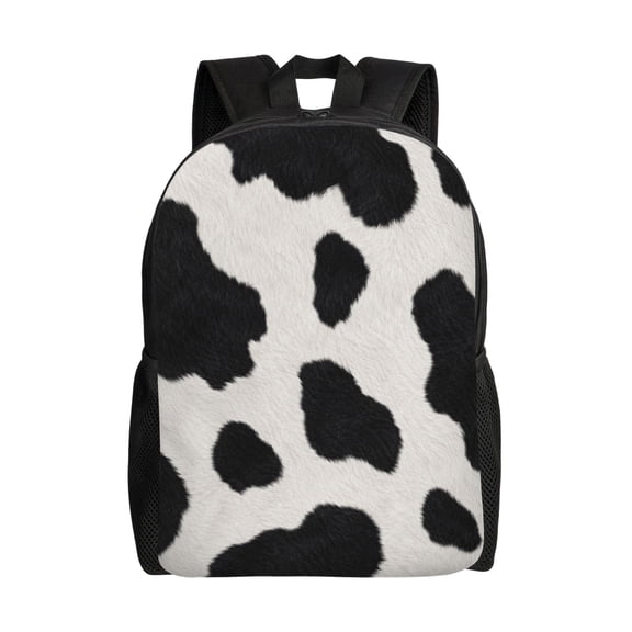 Classic Bovine Print Art Laptop Backpack, Padded 15.6 Inch Computer Compartment, Casual Travel Work Daypack