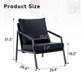 thumbnail image 2 of Ciphrias Accent Chair 26.4 Inch Black Faux Leather Metal Frame for Living Room, 2 of 7