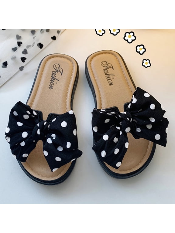Comfortable Sandals for Girl Children Casual Falt Soft Sole Non Slip Slip On Quick-Dry Lightweight Slides Girls Comfort Platform Sandals Black 11