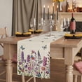 thumbnail image 2 of Table Runners 90 Inches Long Dress Scarves, Purple Flowers Farmhouse Coffee/Dining/Kitchen Table Runner for Living Room, Spring Butterflies Lavender Daisy Beige 13x90 Inch, 2 of 9
