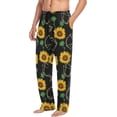 thumbnail image 4 of Men's Pajama Pants with Pockets Sleepwear Lounge Pants Stretch Casual Sunflower Polygonal, 4 of 6