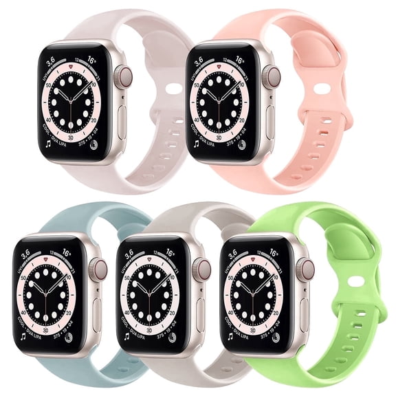 ZSOU 5 Pack Silicone Bands for Apple Watch 38/40/41/42mm(Series 10) - Multicolor, Unisex