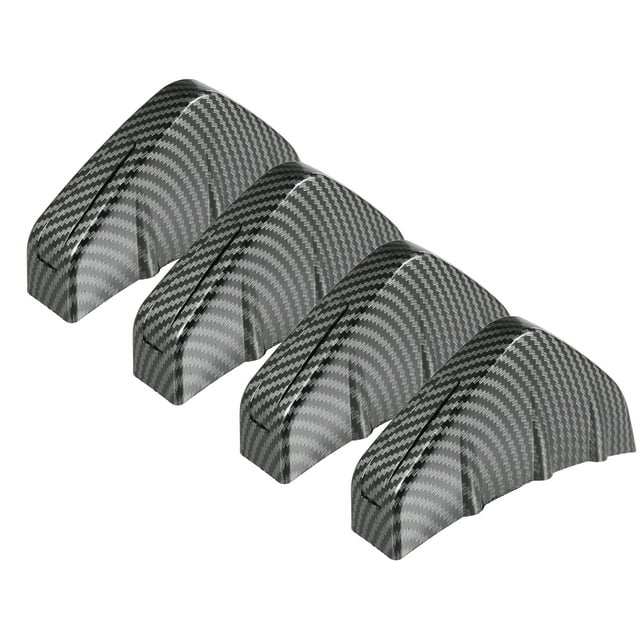 Unique Bargains 4pcs Car Diffuser Universal Shark Fin Spoilers Rear Spoiler Wing Diffuser Trim Bumper Lip for Car Carbon Fiber Pattern