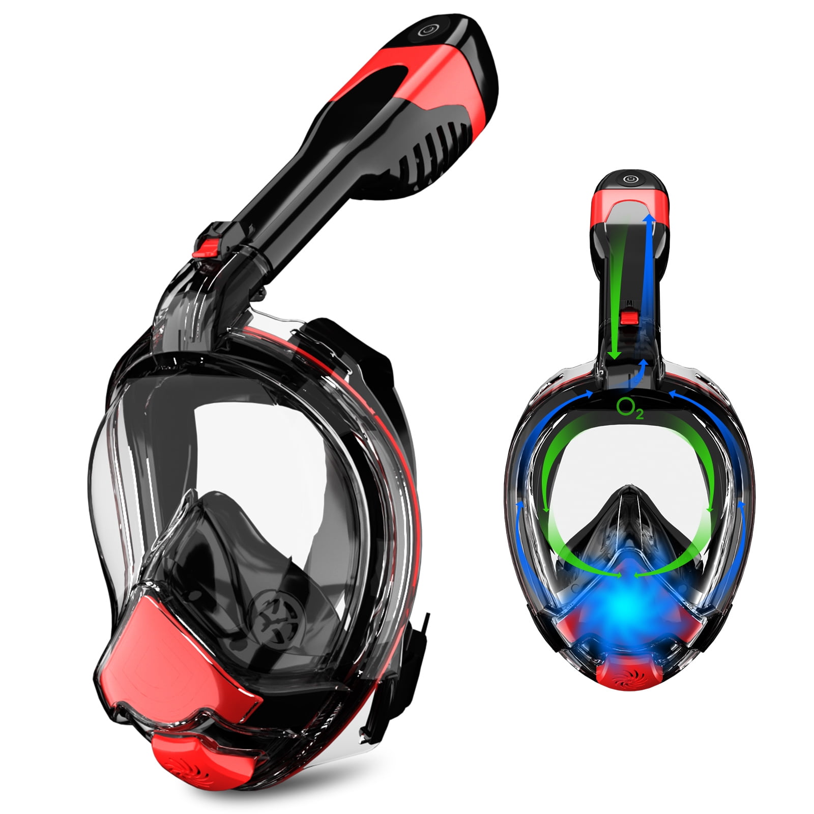Electric Snorkeling Mask Full Face for Adult, Smart Breathing Low CO₂