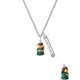 thumbnail image 2 of Delight Jewelry Resin Green Angel Holding Candy Cane Silvertone Courage Strength Wisdom Honesty Bar Charm Necklace, 23", 2 of 4
