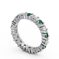thumbnail image 2 of 1.41 Ct Round Shape Beautiful Emerald Gemstone Genuine Diamond Eternity Band for Engagement 14K White Gold Size 10, 2 of 7